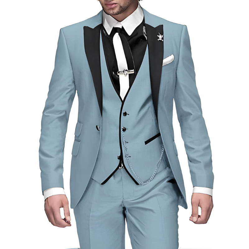 Heren 3-delige pak - Slim fit formeel - Blauw