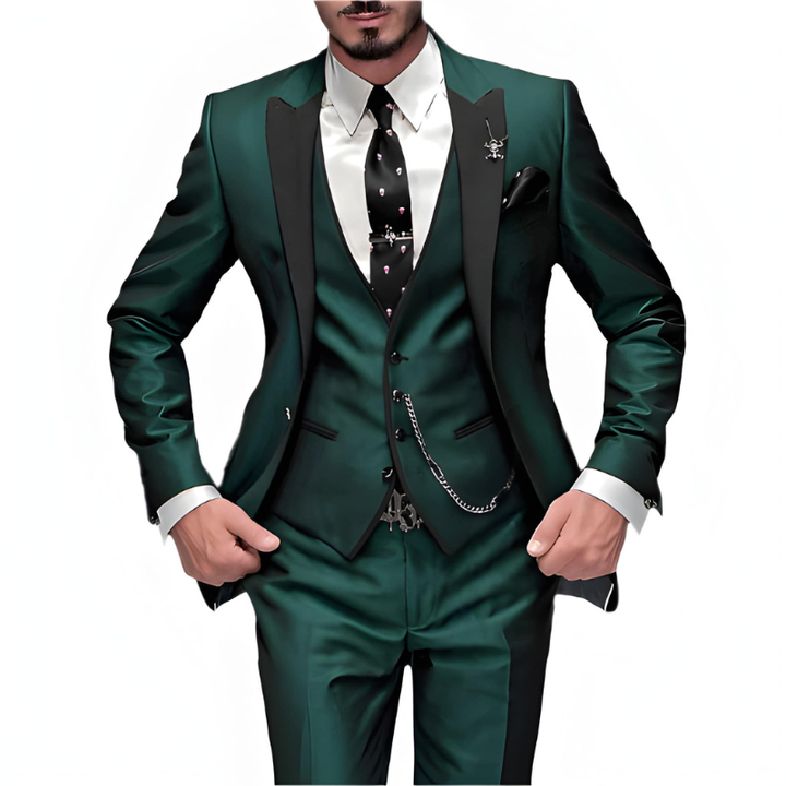 Heren 3-delige pak - Slim fit formeel - Groen