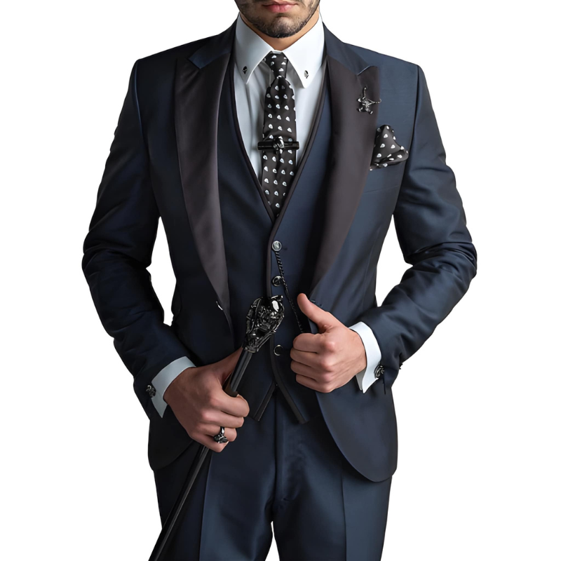Heren 3-delige pak - Slim fit formeel - Marineblauw