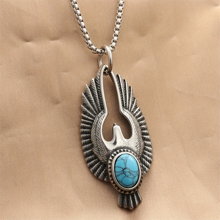 Heren Adelaar Ketting met Turkoois - Vintage Punk Look