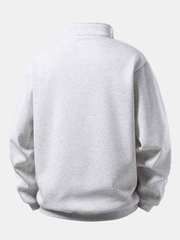 Heren Amerikaans Vlag Print Sweatshirt met Ritssluiting - Casual