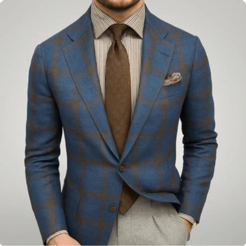 Heren Blazer Elegant - Moderne Zakelijke Stijl - Blauw