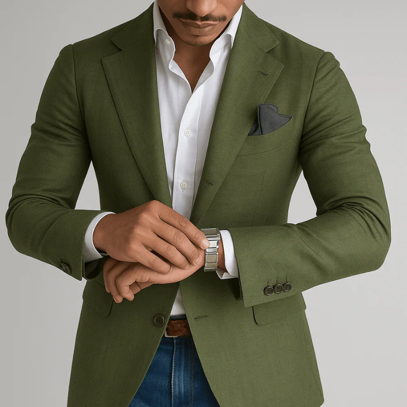 Heren Blazer Elegant - Moderne Zakelijke Stijl - Groen