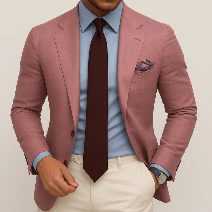 Heren Blazer Elegant - Moderne Zakelijke Stijl - Roze