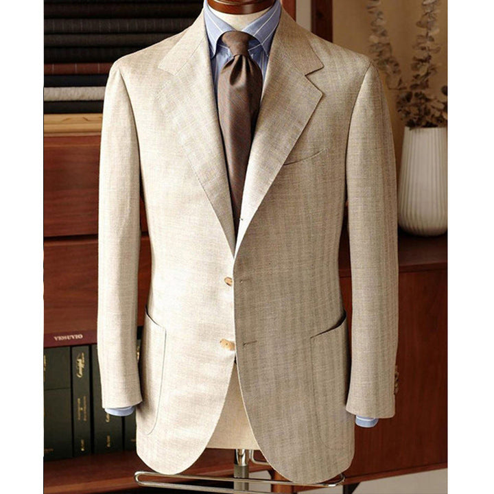 Heren Blazer Jasje met Hondenprint - Klassiek Design - Beige