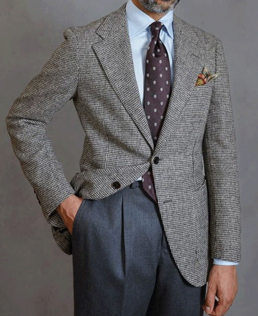 Heren Blazer Jasje met Hondenprint - Klassiek Design - Grijs