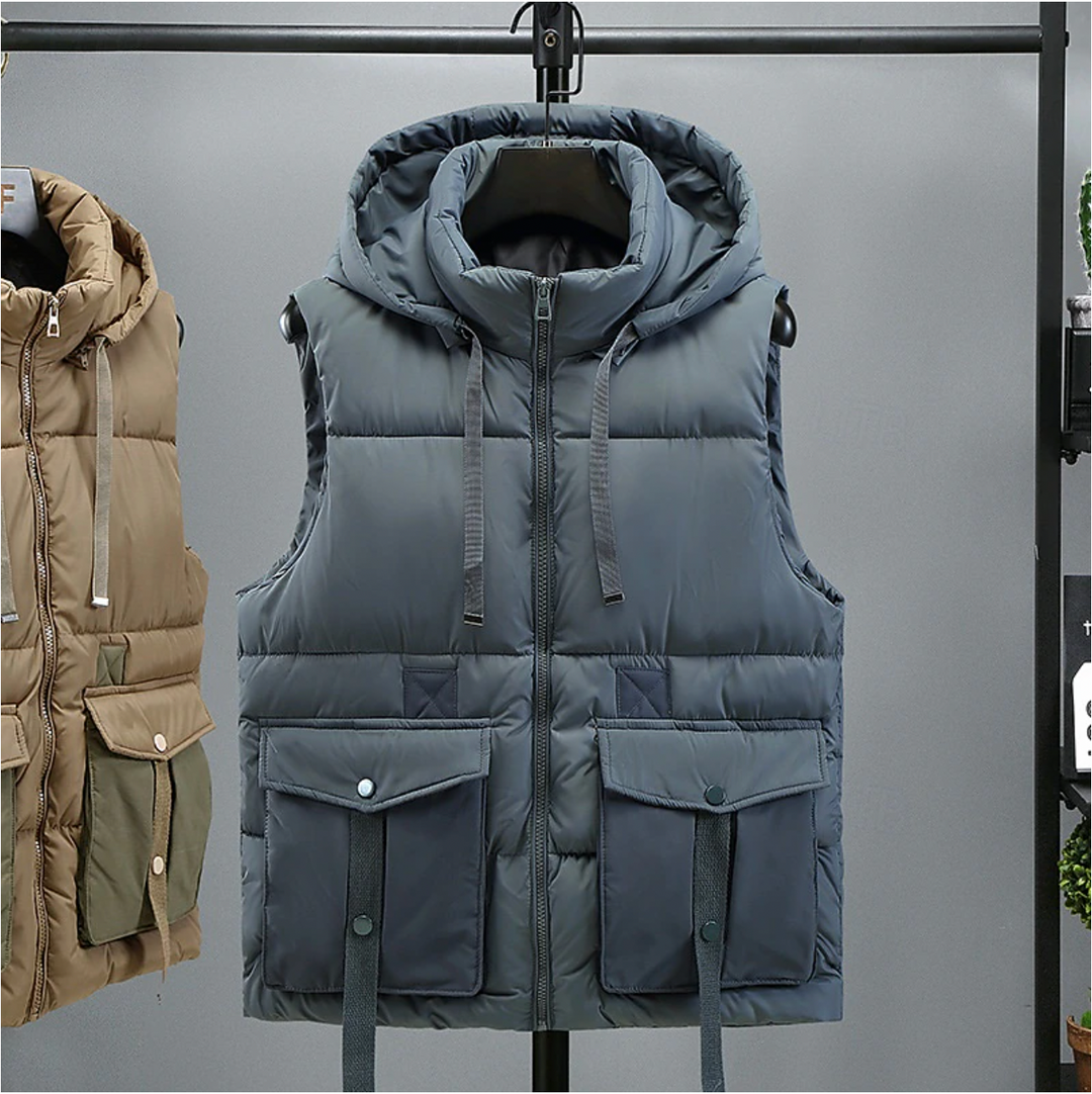 Heren Bodywarmer Afneembare Capuchon - Warm & Functioneel - Blauw
