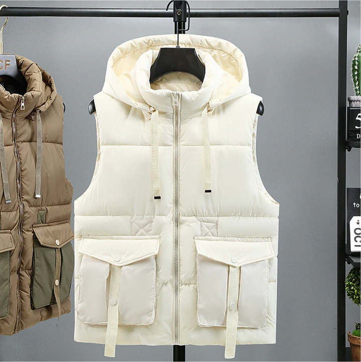 Heren Bodywarmer Afneembare Capuchon - Warm & Functioneel - Wit