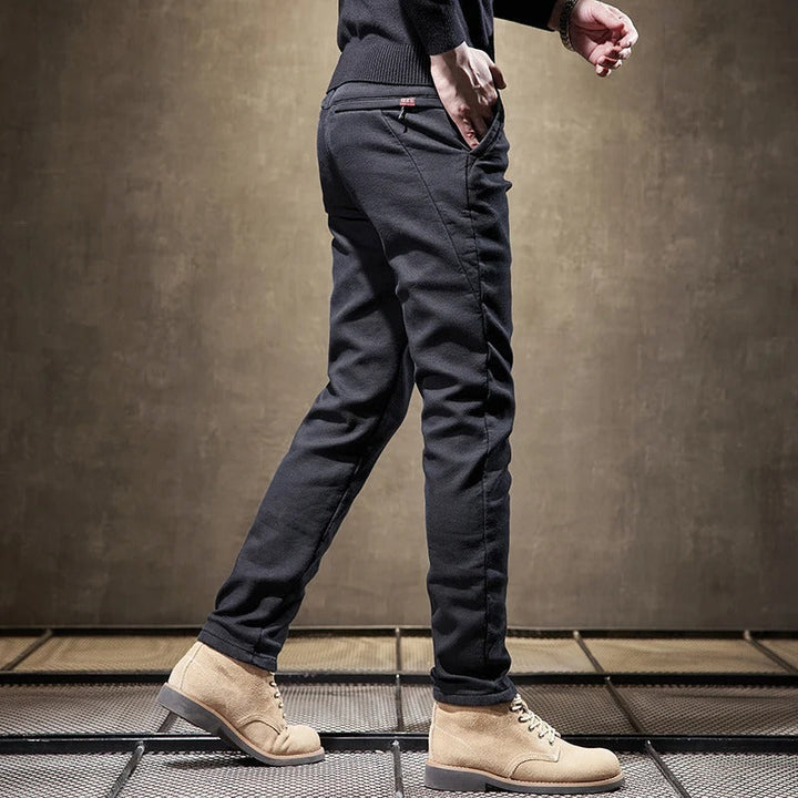Heren broek fleece gevoerd slanke pasvorm - Wintercasual