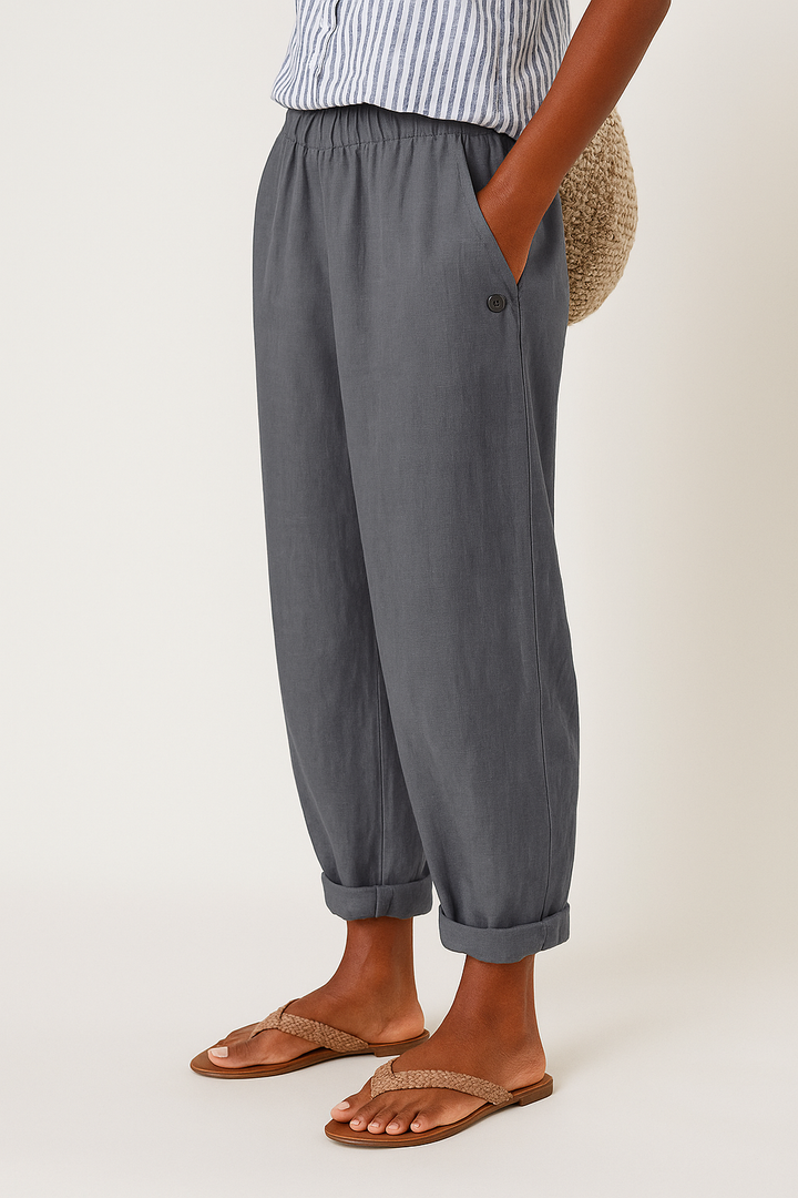 Heren Broek met Zijzakken - Comfortabele Pasvorm - Grijs