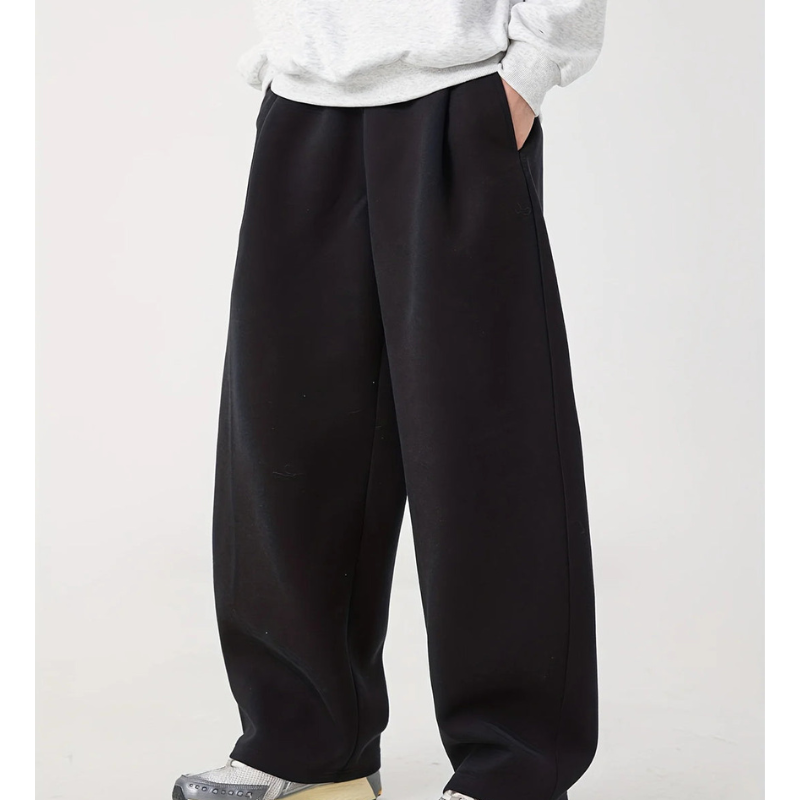 Heren Broek Oversized Elastische Taille - Winterfit - Zwart