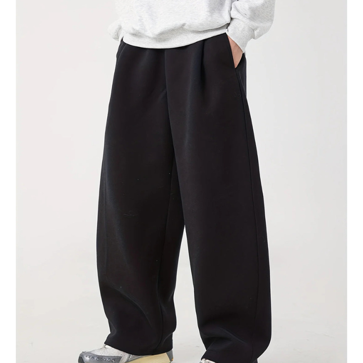 Heren Broek Oversized Elastische Taille - Winterfit - Zwart