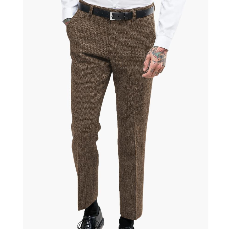 Heren Broek Slim Fit - Vintage Elegantie - Khaki