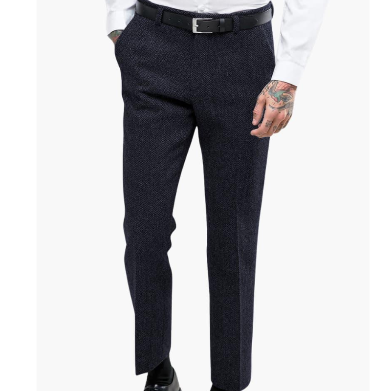 Heren Broek Slim Fit - Vintage Elegantie - Zwart
