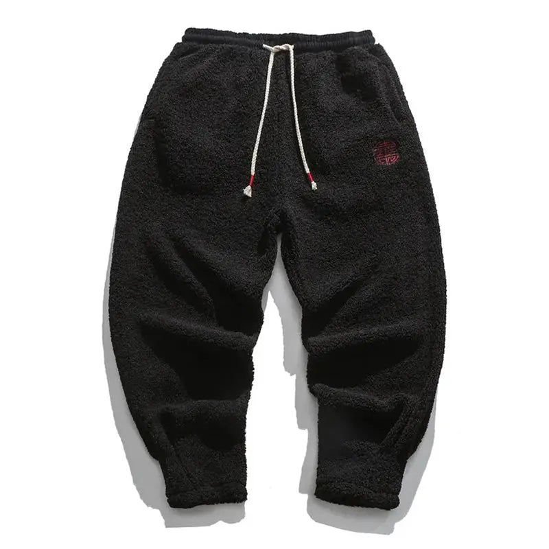 Heren Broek Straight met Trekkoord - Wintercomfort - Zwart