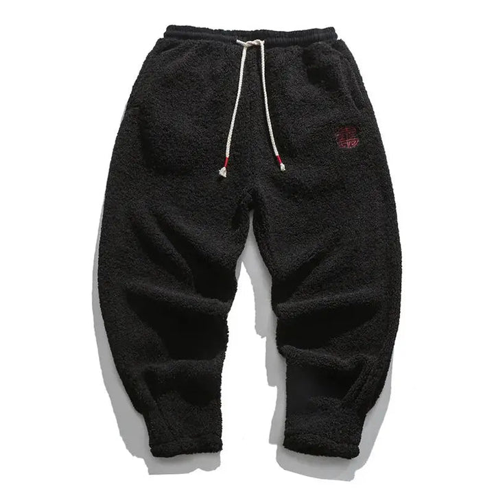 Heren Broek Straight met Trekkoord - Wintercomfort - Zwart