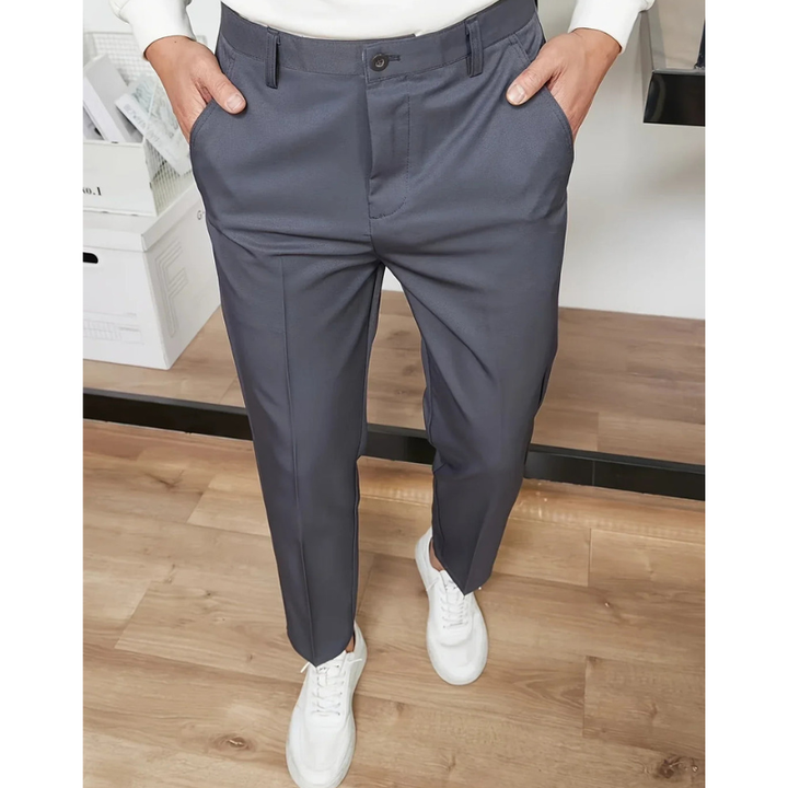 Heren Broek Wijde Pijpen - Business Casual - Grijs