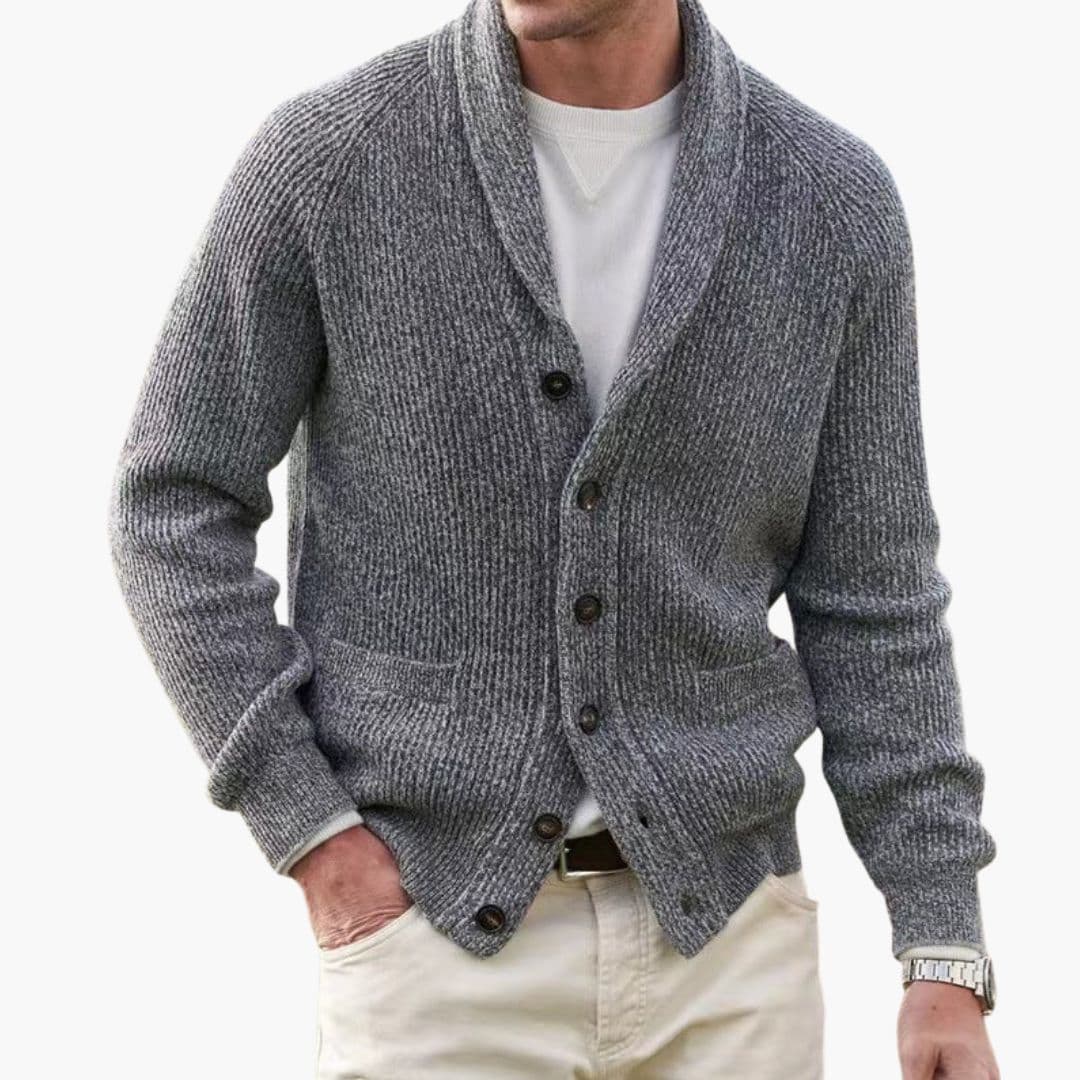 Heren Cardigan Lange Mouw - Klassieke Winterstijl - Grijs