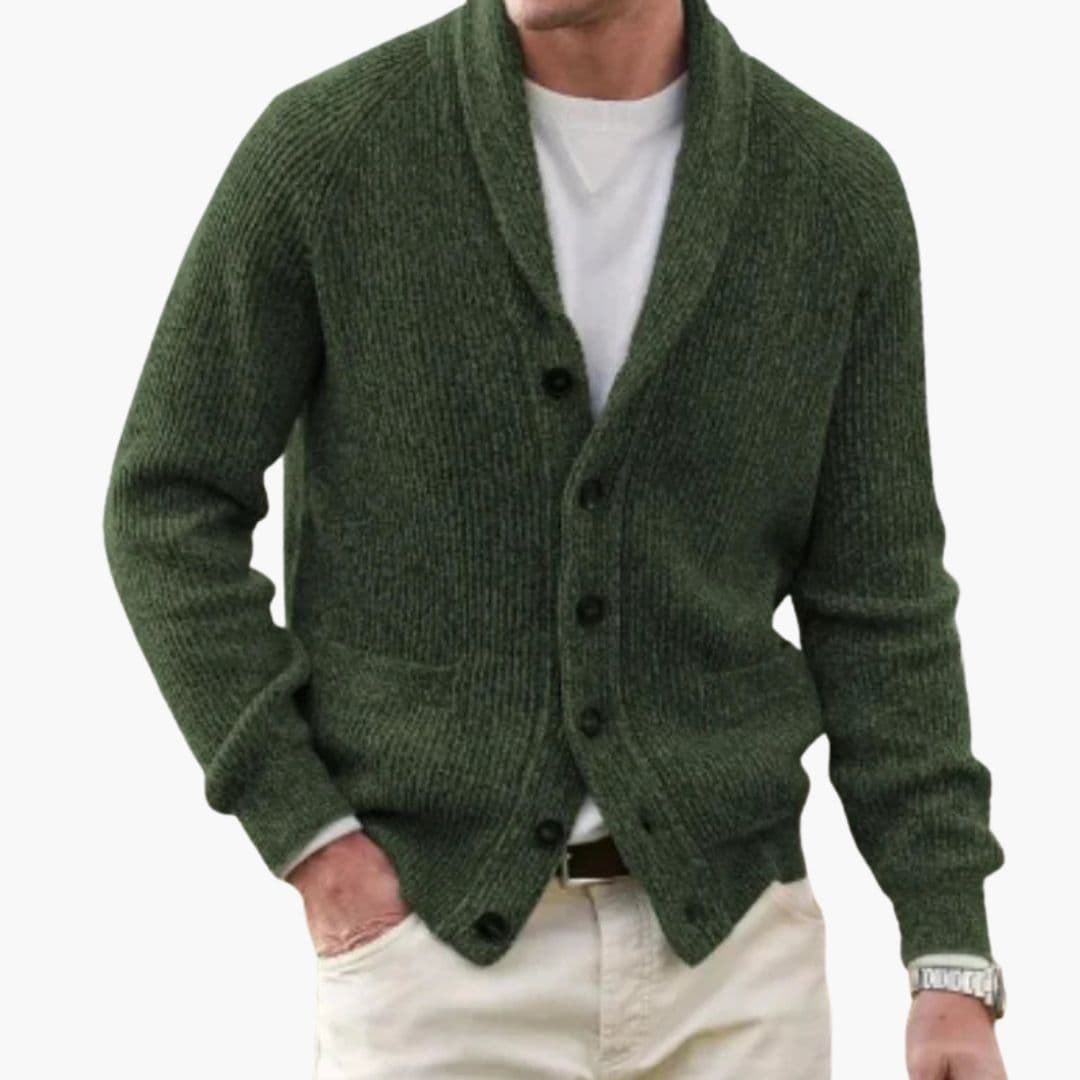 Heren Cardigan Lange Mouw - Klassieke Winterstijl - Groen