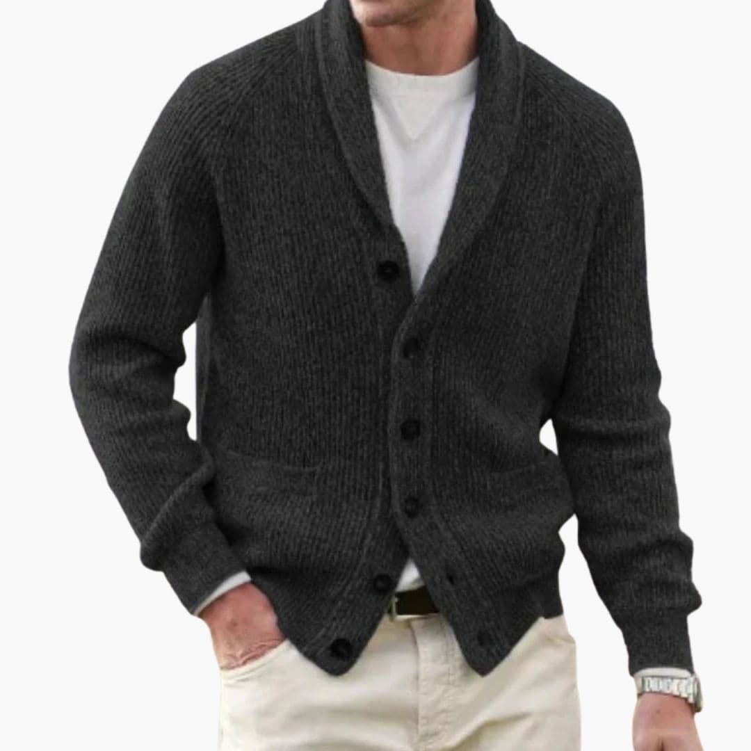 Heren Cardigan Lange Mouw - Klassieke Winterstijl - Zwart