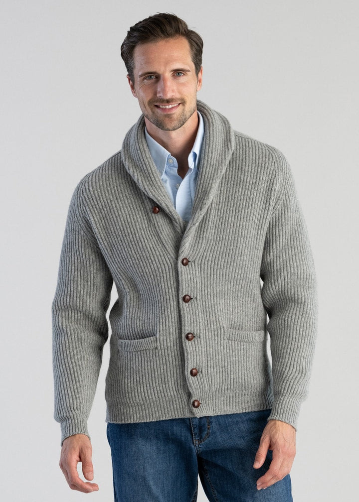 Heren Cardigan met Knoopsluiting - Klassieke Ribstructuur - Grijs