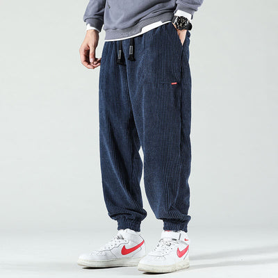 Heren Cargo Broek Corduroy - Relaxed Fit Comfort - Blauw