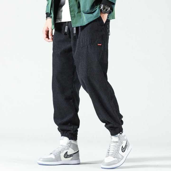Heren Cargo Broek Corduroy - Relaxed Fit Comfort - Zwart
