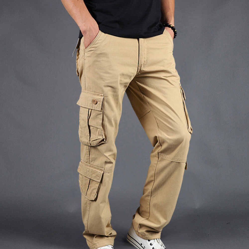 Heren Cargo Broek Rechte Snit - Praktisch & Stoer - Khaki