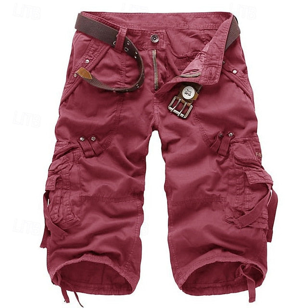Heren Cargo Shorts Relaxed Fit - Praktisch en Comfortabel - Rood