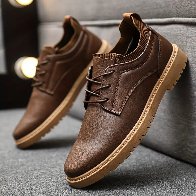 Heren Casual Laarzen - Antislip Zool & Vetersluiting - Bruin