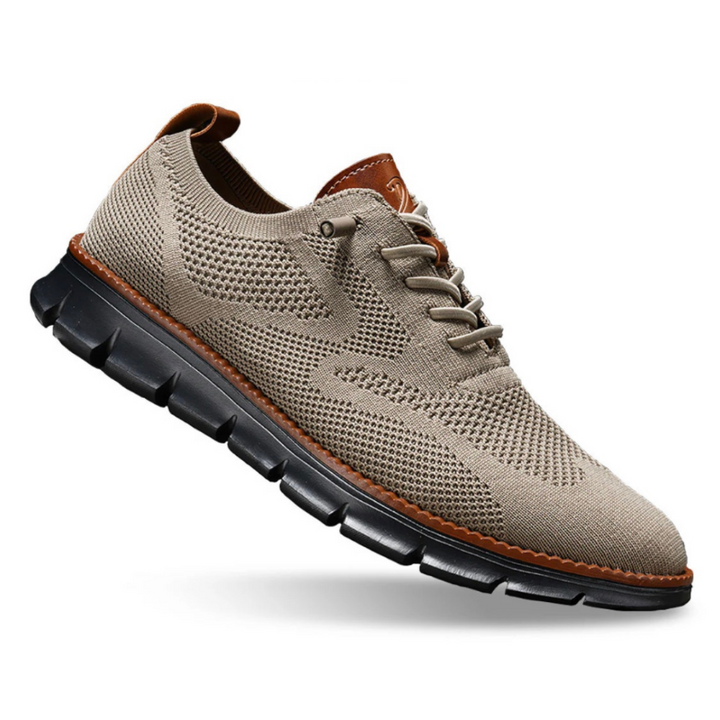 Heren Casual Wandelschoenen - Vetersluiting en Flexibele Zool - Bruin Zwart