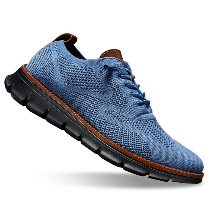 Heren Casual Wandelschoenen - Vetersluiting en Flexibele Zool - Marineblauw