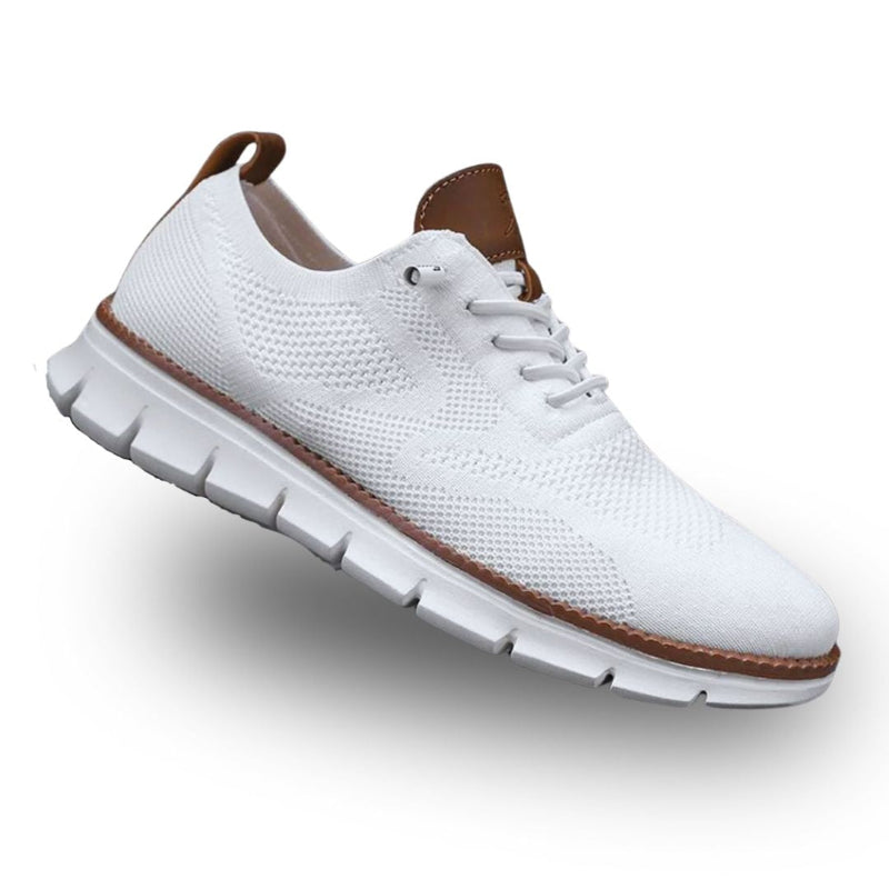 Heren Casual Wandelschoenen - Vetersluiting en Flexibele Zool - Wit