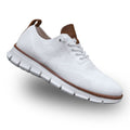 Heren Casual Wandelschoenen - Vetersluiting en Flexibele Zool - Wit