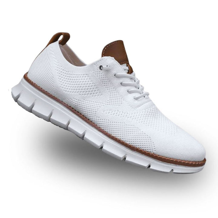 Heren Casual Wandelschoenen - Vetersluiting en Flexibele Zool - Wit