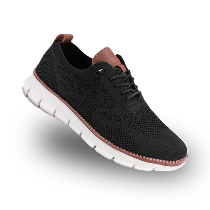 Heren Casual Wandelschoenen - Vetersluiting en Flexibele Zool - Zwart