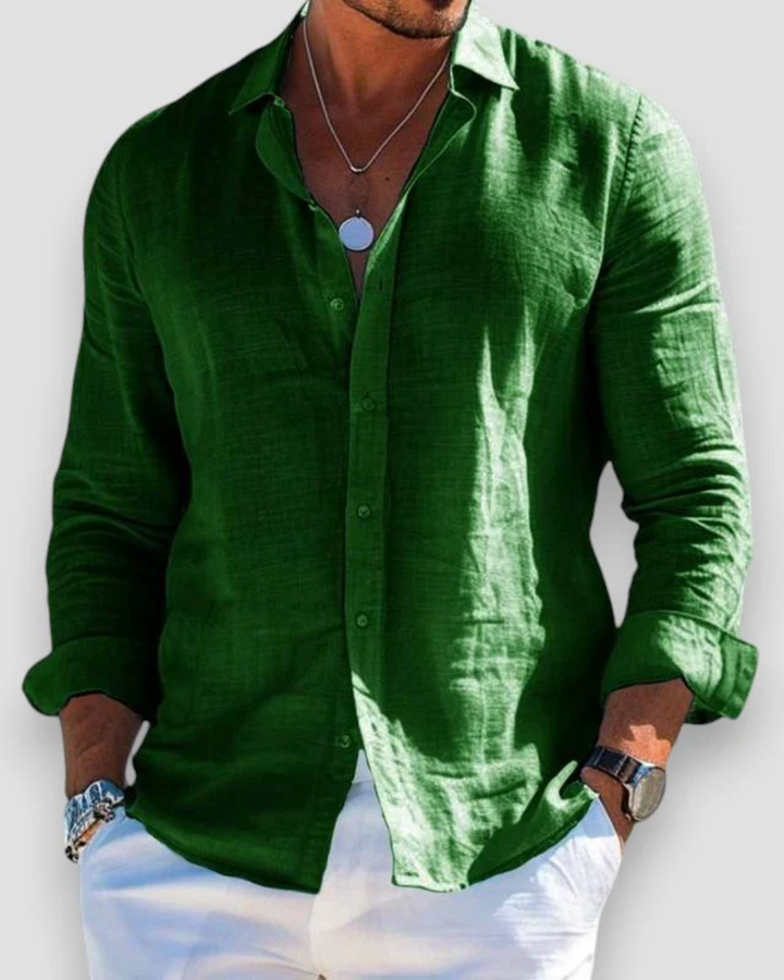 Heren Casual Zomeroverhemd - Klassieke Pasvorm - Groen