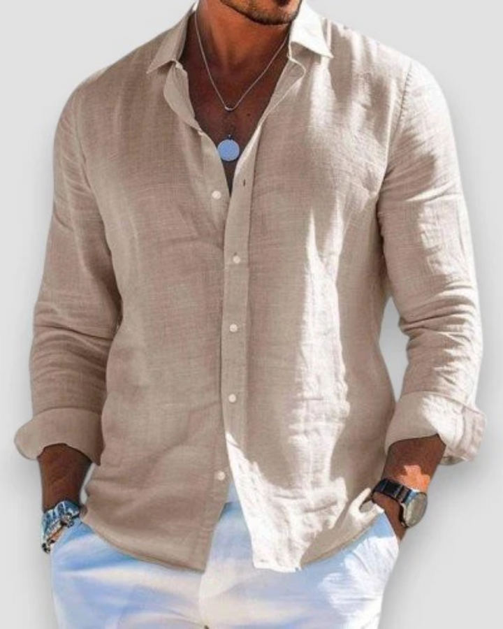 Heren Casual Zomeroverhemd - Klassieke Pasvorm - Khaki