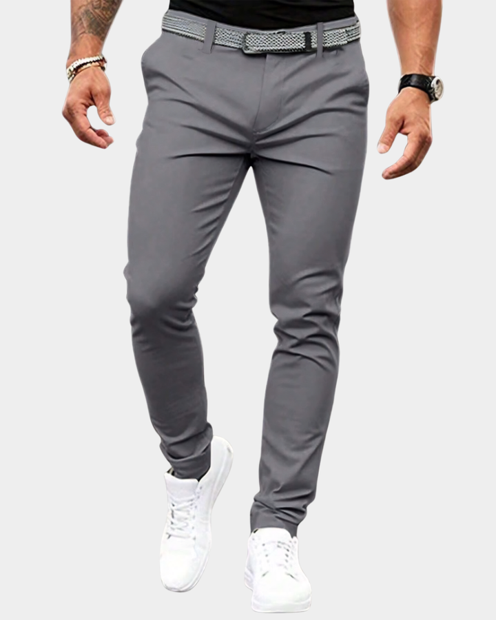 Heren Chino Broek - Slim Fit Smart-Casual - Grijs