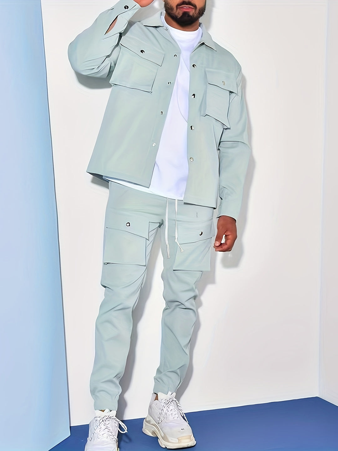 Heren Colbert & Sportbroek Set - Modern & Relaxte Pasvorm - Groen