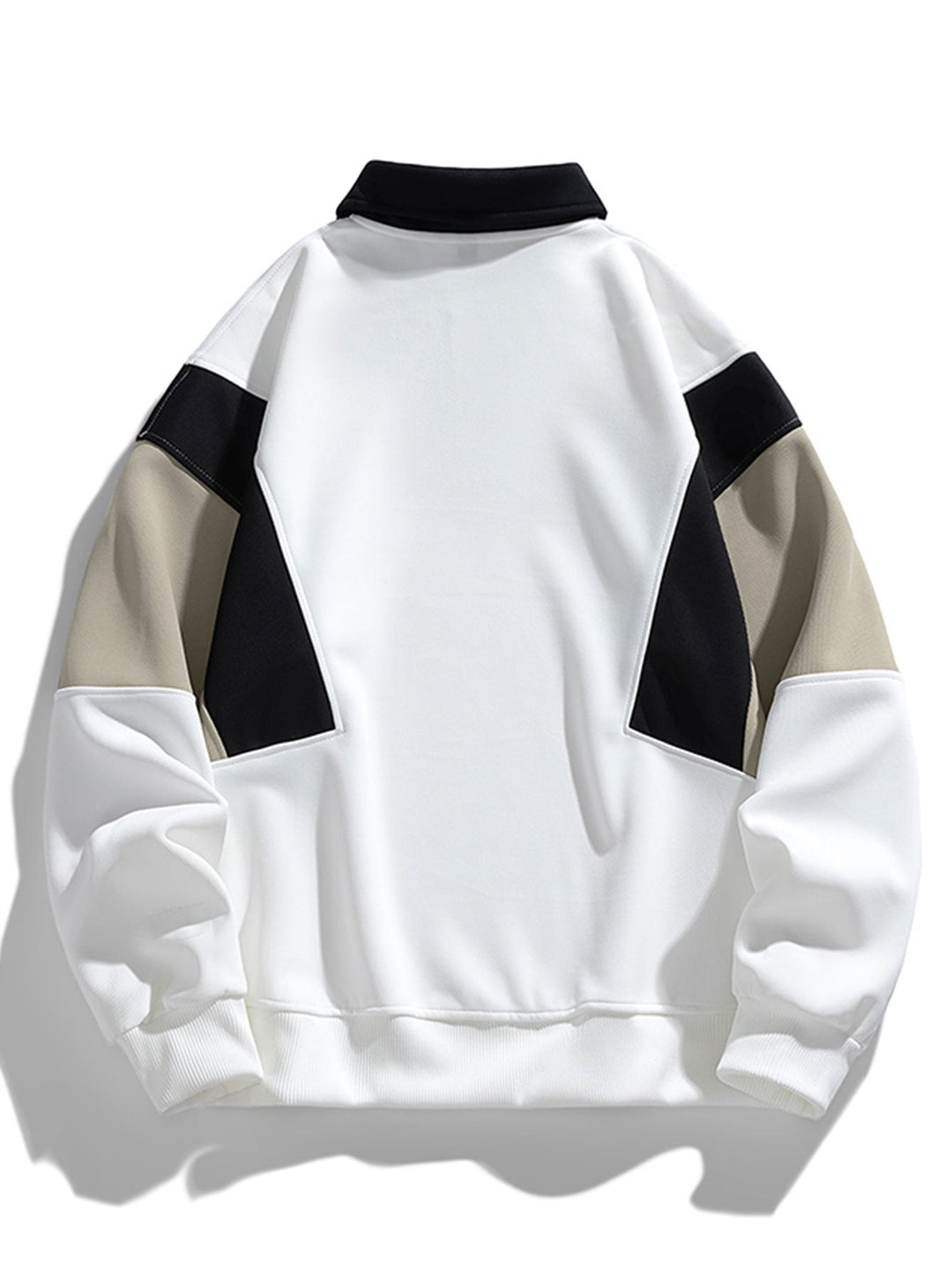 Heren Colorblock Polokraag Sweatshirt - Relaxed Fit