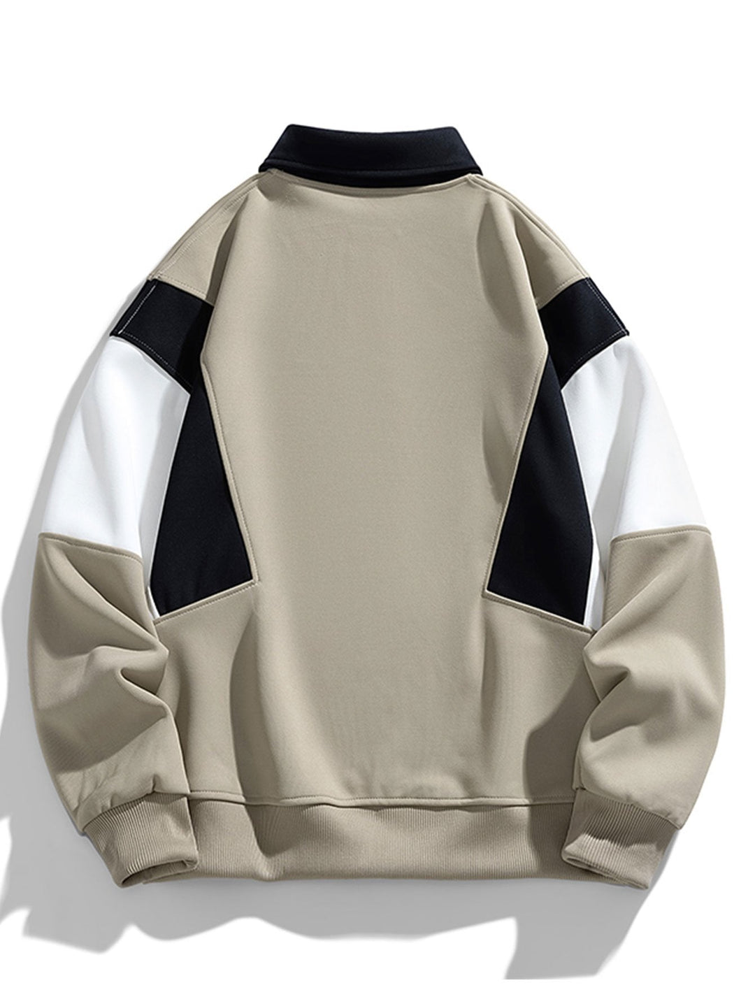 Heren Colorblock Polokraag Sweatshirt - Relaxed Fit