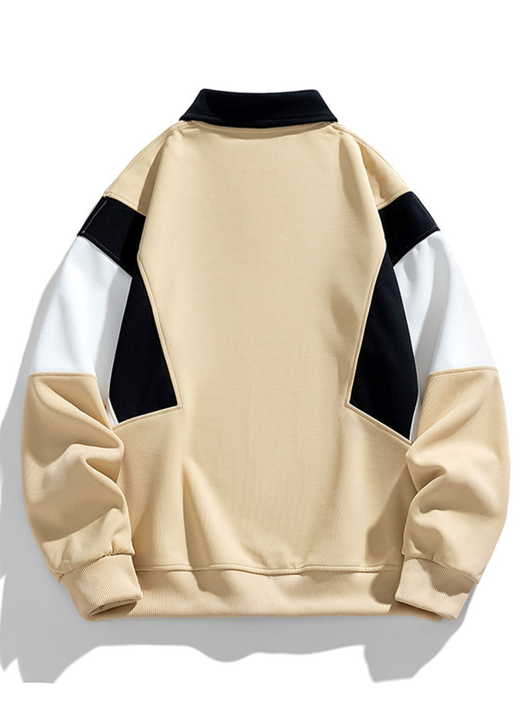 Heren Colorblock Polokraag Sweatshirt - Relaxed Fit