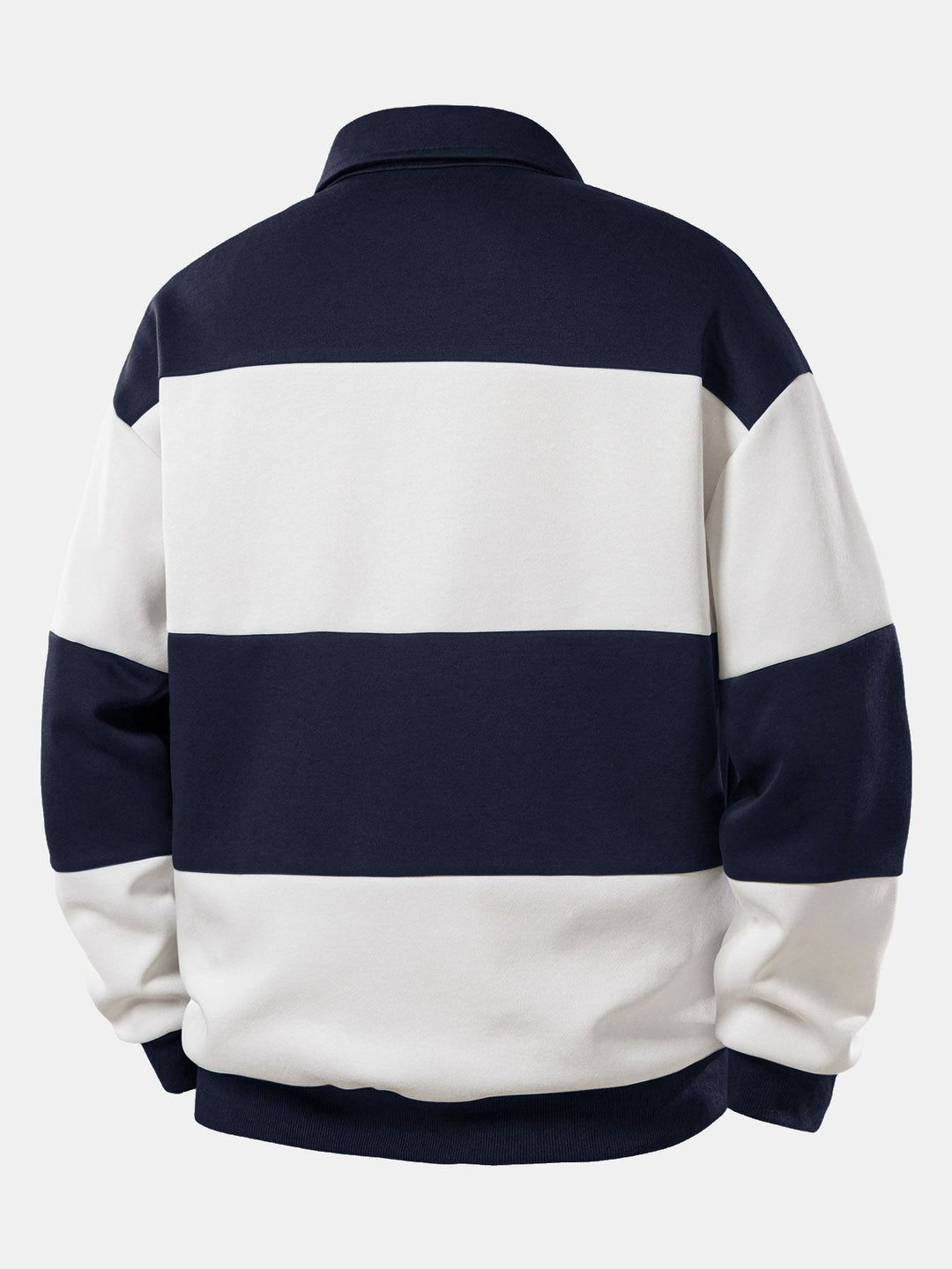 Heren Colour Block Polo Sweatshirt - Gestreept Relaxed Fit
