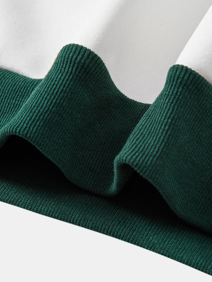 Heren Colour Block Polo Sweatshirt - Gestreept Relaxed Fit