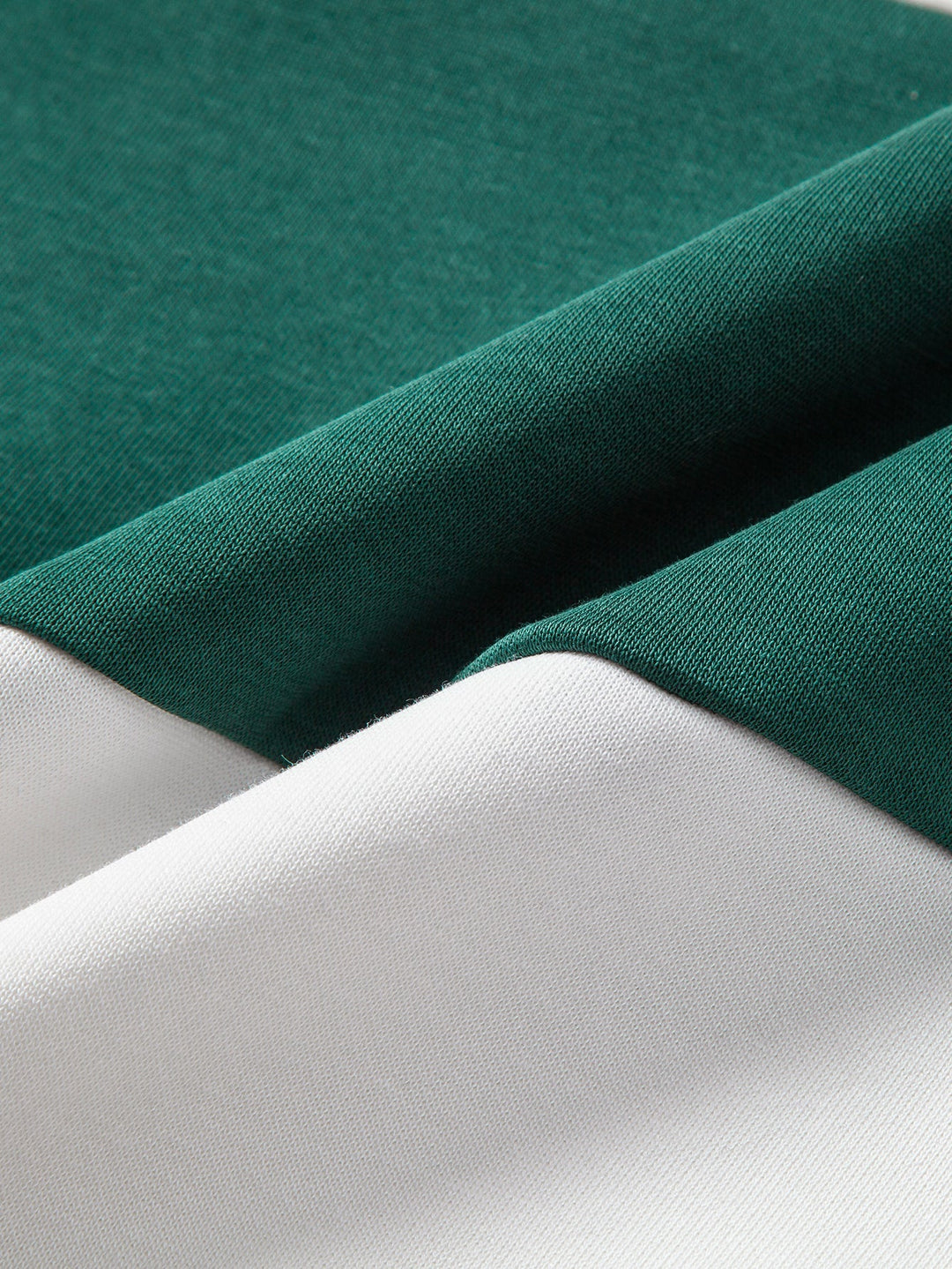 Heren Colour Block Polo Sweatshirt - Gestreept Relaxed Fit