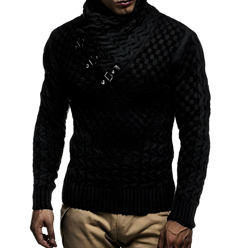 Heren Coltrui Gebreid - Warm & Comfortabel - Zwart
