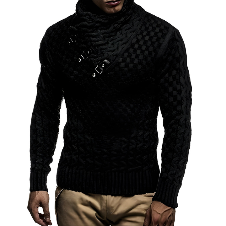 Heren Coltrui Gebreid - Warm & Comfortabel - Zwart