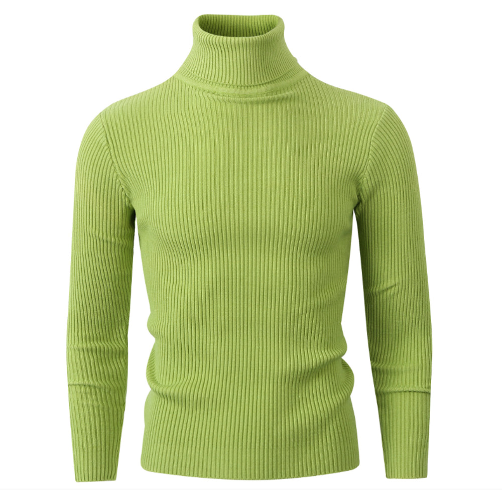 Heren Coltrui Gebreide Sweater - Warm & Elegant - Groen