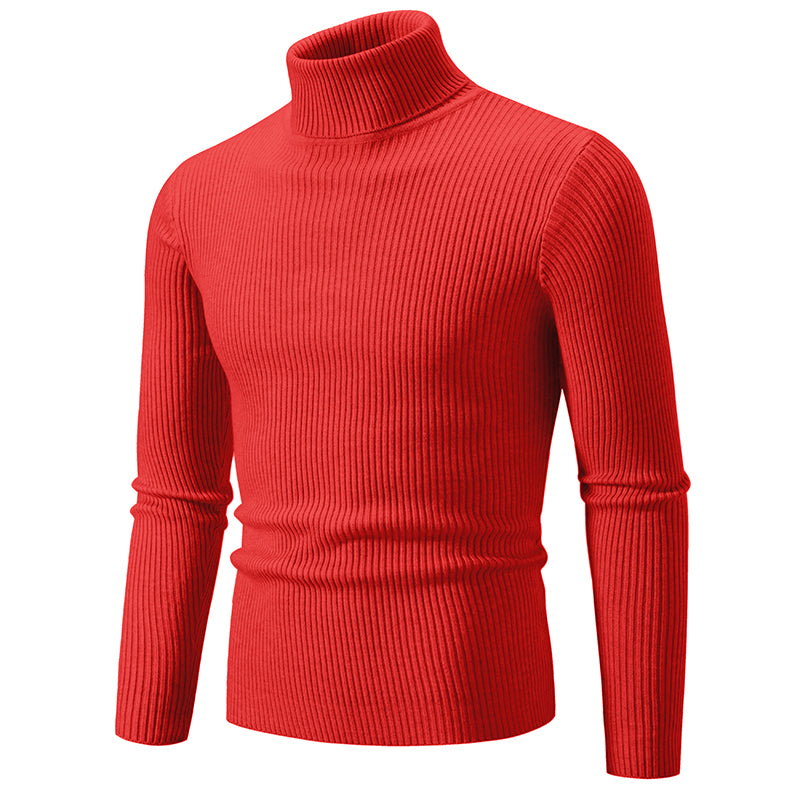 Heren Coltrui Gebreide Sweater - Warm & Elegant - Rood